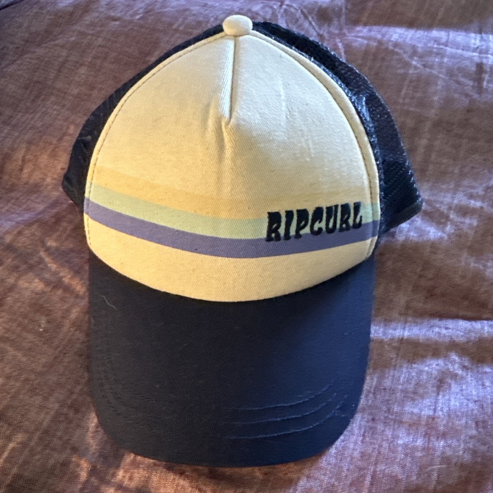 Rip Curl Trucker Hat Cap Snapback Surf Revival Retro Stripe Blue Adjustable New